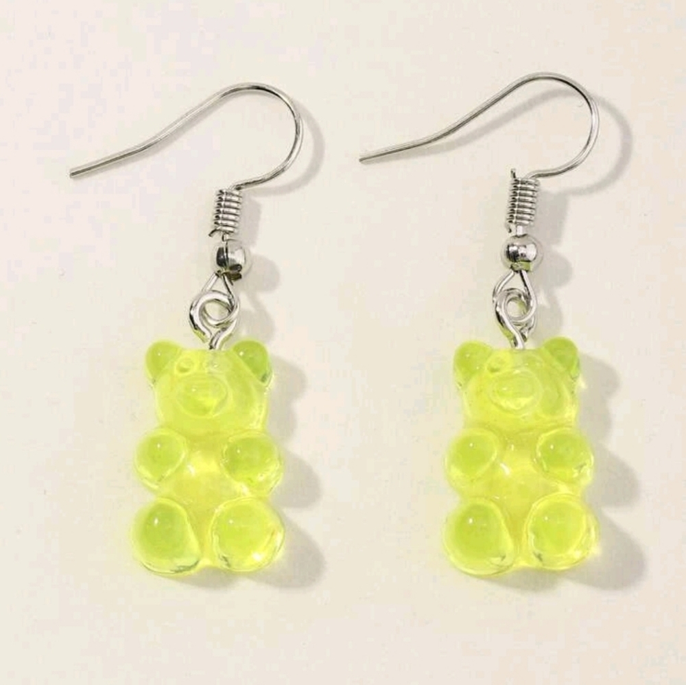 Kawaii Gummy Bear Necklace and Earrings Set